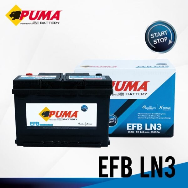 แบตเตอรี่รถยนต์ PUMA START STOP รุ่น EFB LN3