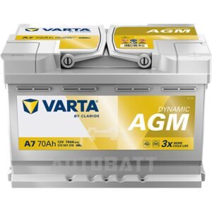 แบตเตอรี่รถยนต์ VARTA Silver Dynamic รุ่น AGM 70 (A7)
